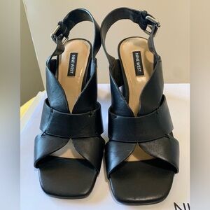 COPY - Nine West slingback brown block heel.